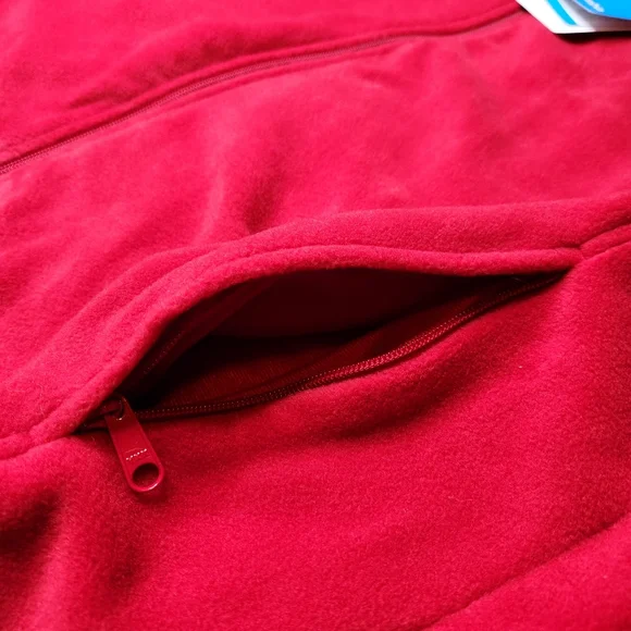 Columbia Red Zip Up Fleece Vest - Picture 5 of 6